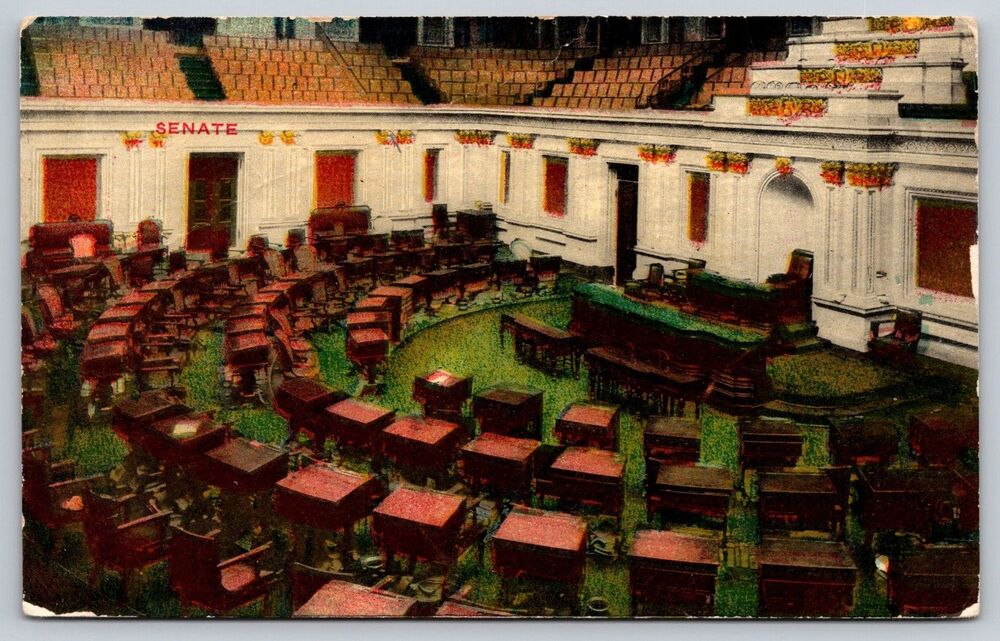 Antique 1910s Senate Chamber U.S. Capitol Washington D.C. Divided Back Postcard